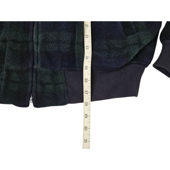 VTG Polo Ralph Lauren Golf Tartan Plaid Fleece Jacket Men's Large Blue Full Zip - Picture 8 of 8